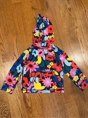 Hanna Andersson Black Multicolor Floral Hooded Pullover